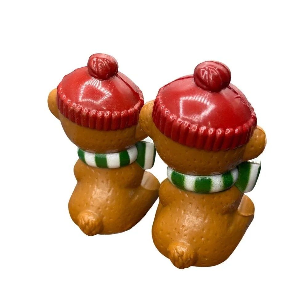 Vtg‎ Christmas Bears Stocking Hangers Holders Sitting Figurines Decor